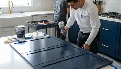Professional cabinet painting in Buffalo, NY kitchen with modern, durable finishes