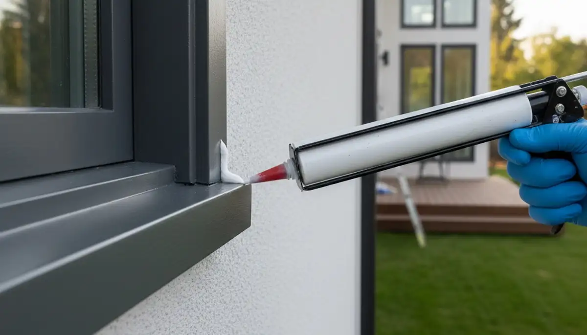 Professional caulking and sealing on Buffalo NY home exterior for winter weather protection