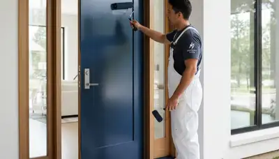 Professional door painting service in Buffalo, NY by expert house painters for lasting curb appeal