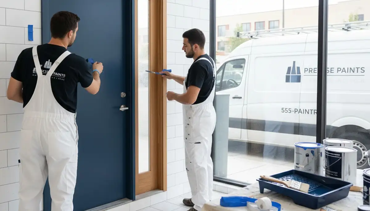 Professional door painting service in Buffalo, NY by expert house painters for durable winter finishes