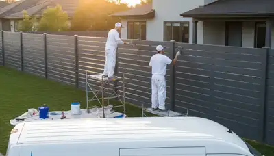 Professional fence painting in Buffalo, NY with durable weather-resistant exterior coating