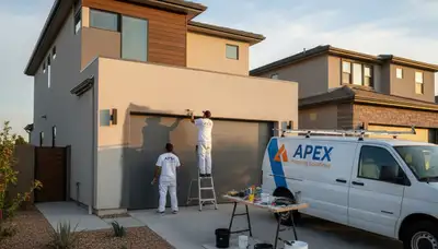 Professional garage door painting by expert house painters in Buffalo, NY