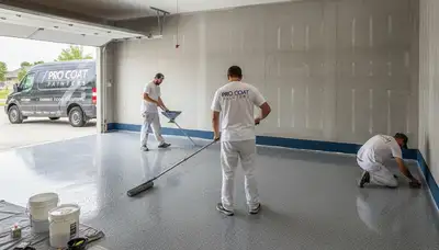 Professional epoxy garage floor coating in Buffalo NY for durable, salt-resistant concrete protection