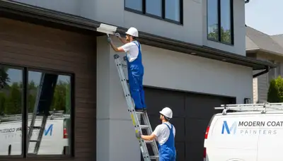 Professional gutter painting on a Buffalo NY home for weather-resistant curb appeal