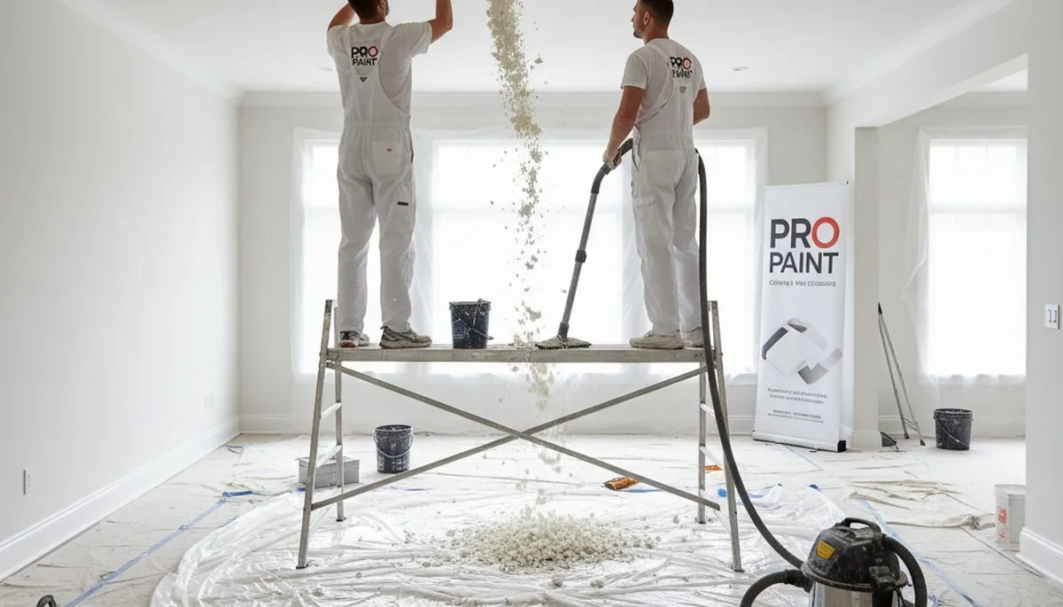 Professional popcorn ceiling removal and refinishing in Buffalo, NY home interior