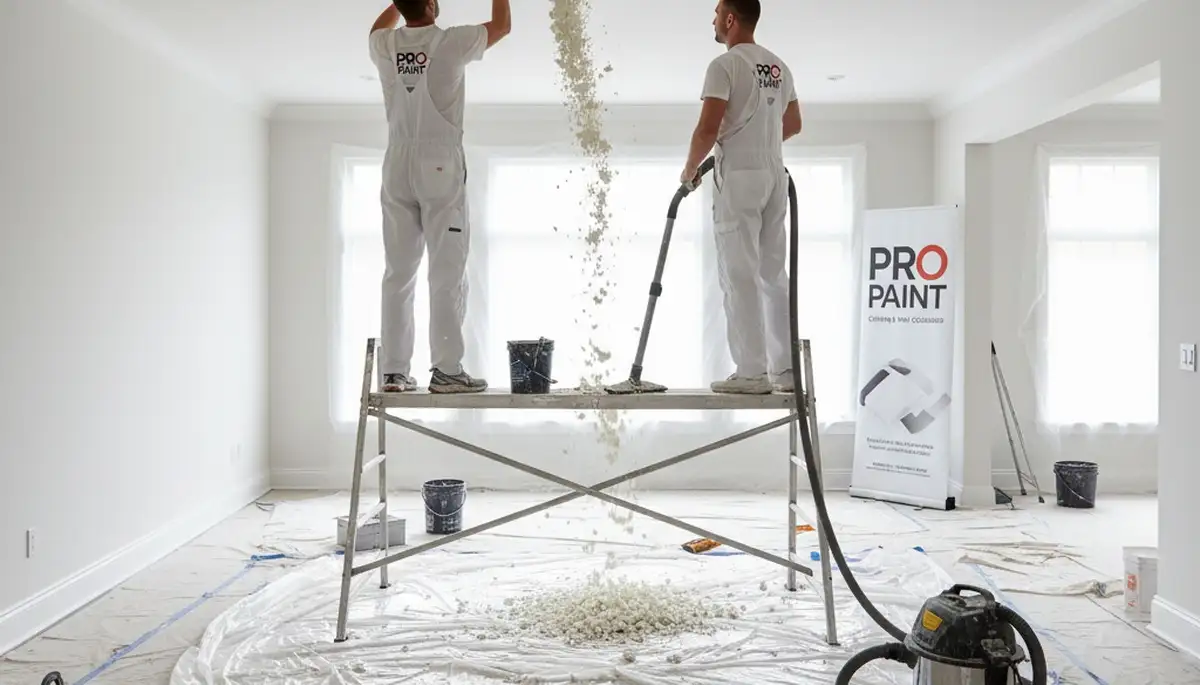 Professional popcorn ceiling removal and refinishing in Buffalo, NY home interior